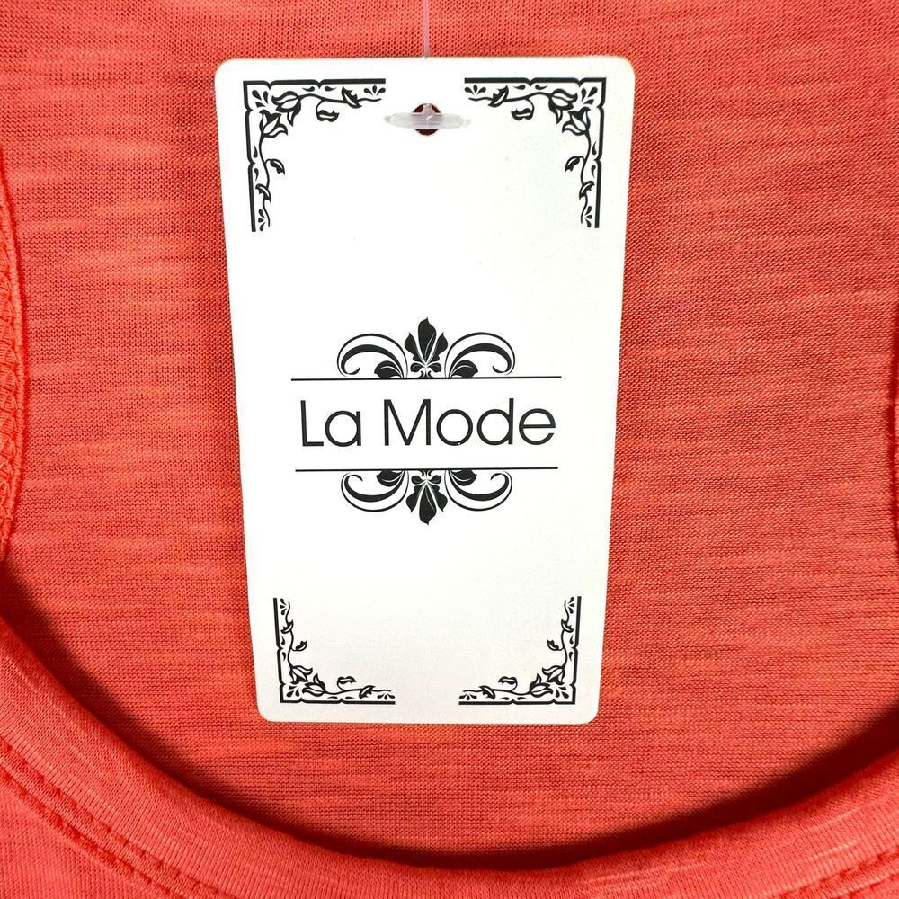 La Mode NWT Women's Vibrant Coral Racerback Tank Dress Size XL Beach Cruise - Picture 5 of 8